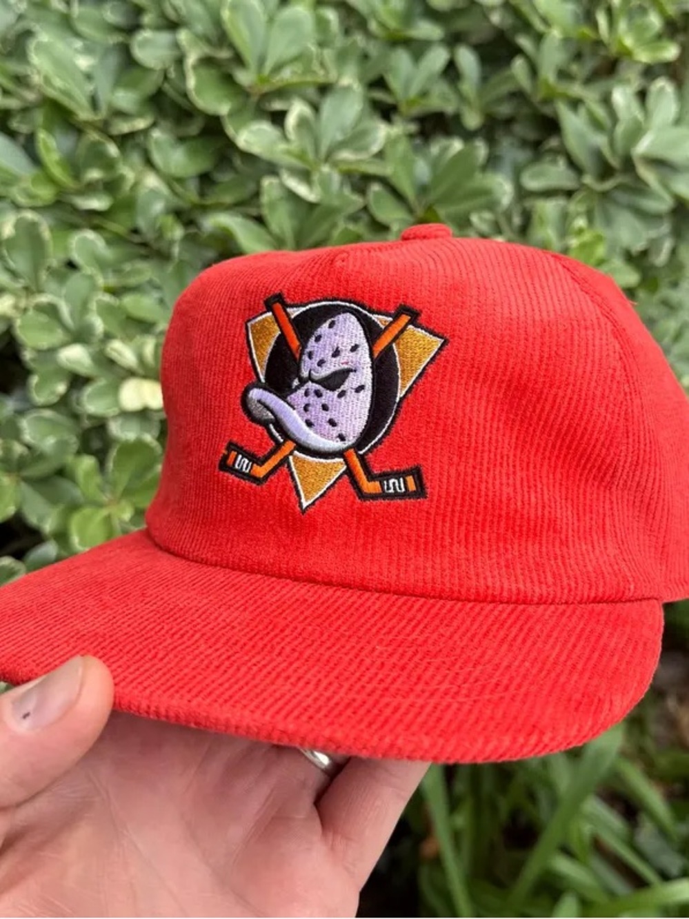 Mighty Ducks Embroidered Logo Corduroy SnapBack